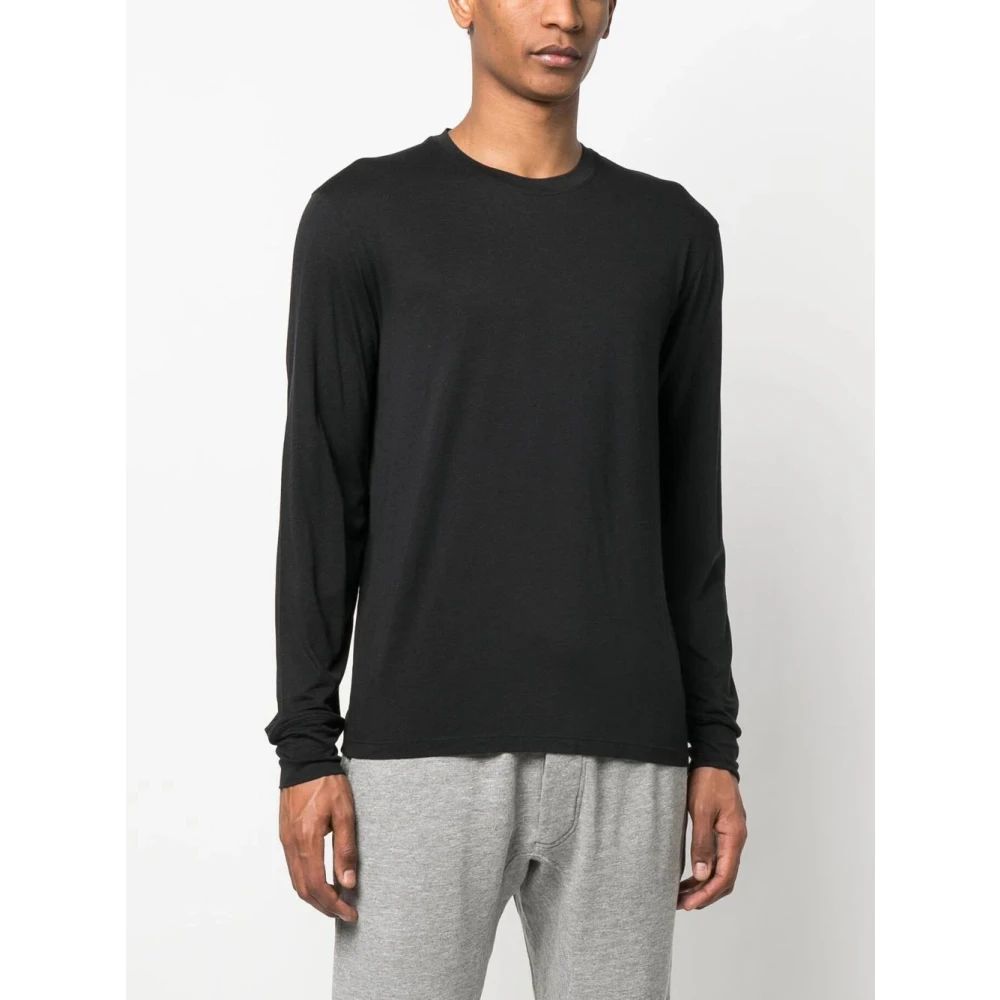 Tom Ford Zwarte Crew Neck Longsleeve T-shirt Black Heren