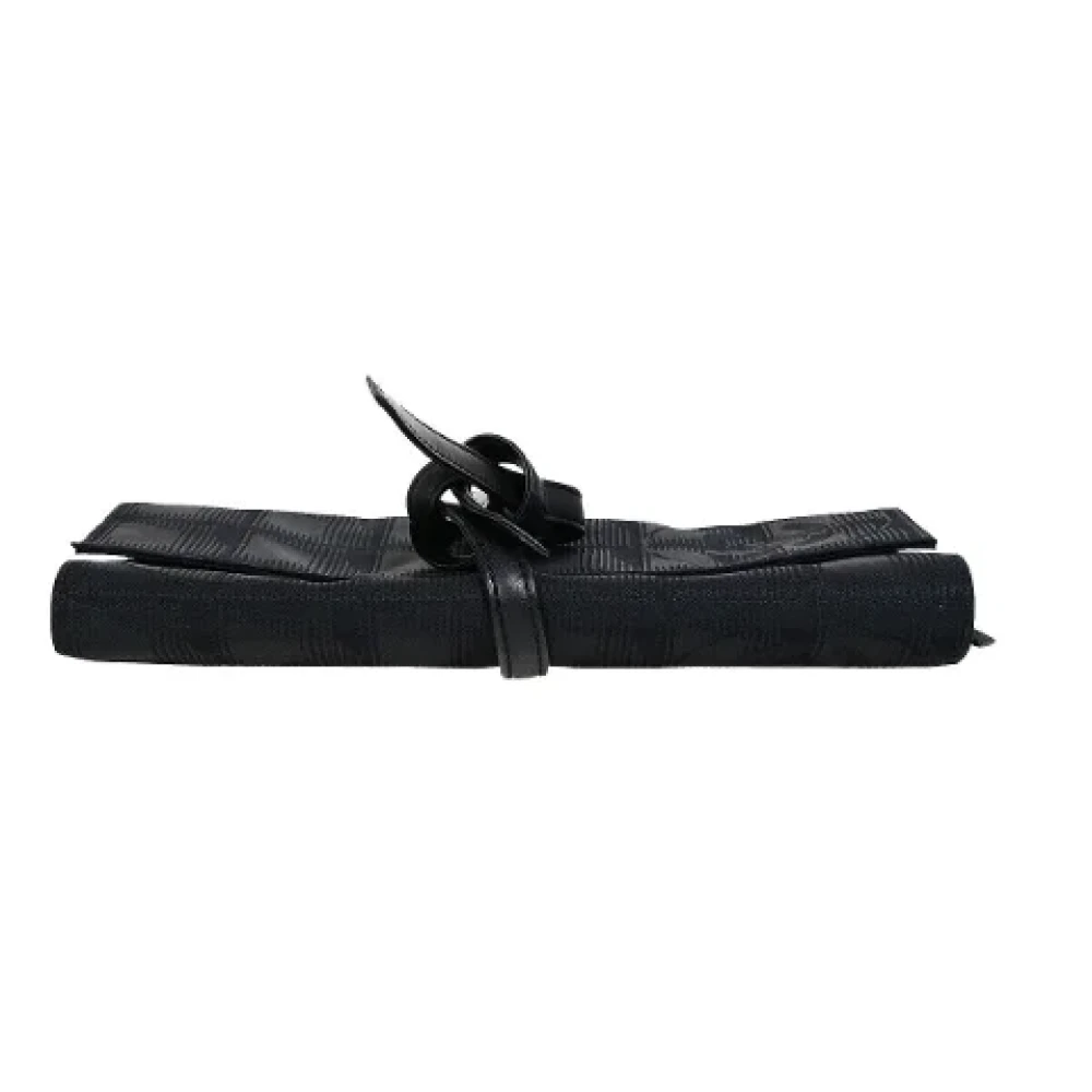 Chanel Vintage Pre-owned Canvas clutches Black Dames