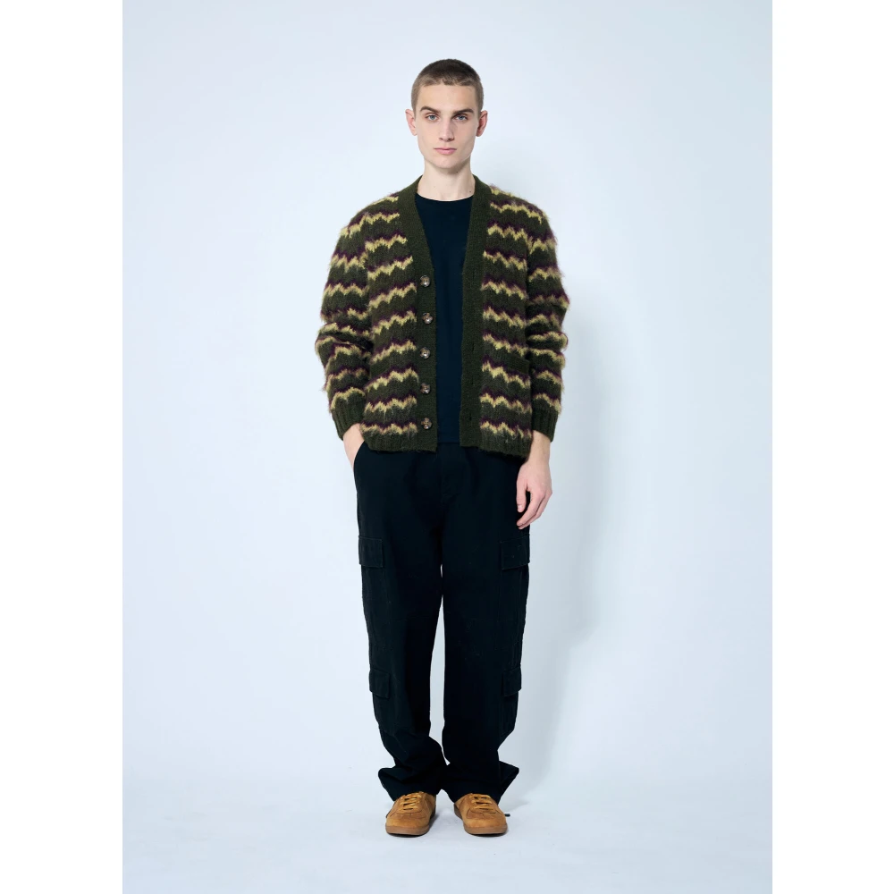 Brain Dead Zig Zag Wolmix Vest Green Heren