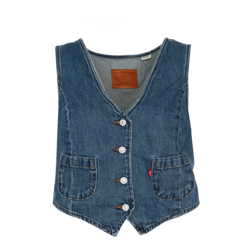 Levi's Getailleerd vest met V-hals korsetstijl Blue Dames