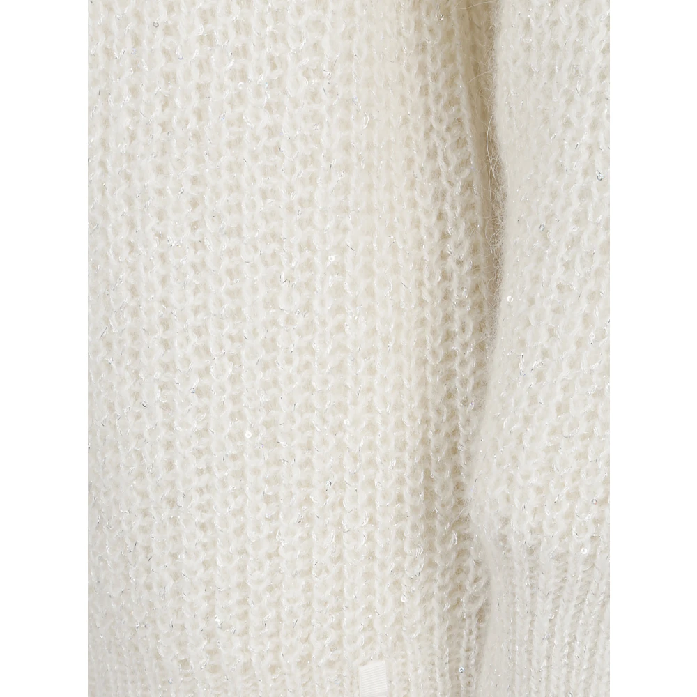 Herno Alpaca Blend Knit V-hals Trui White Dames