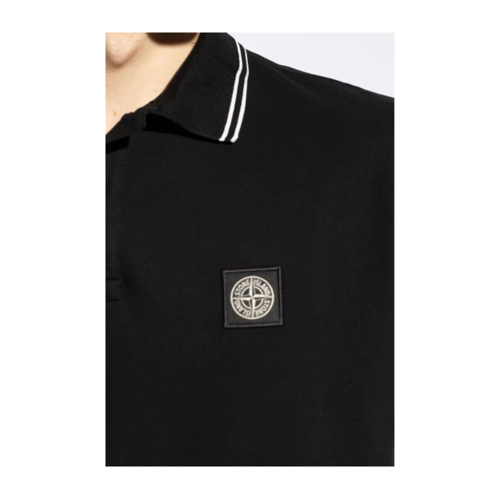 Stone Island Zwarte Polo T-shirts en Polos Black Heren