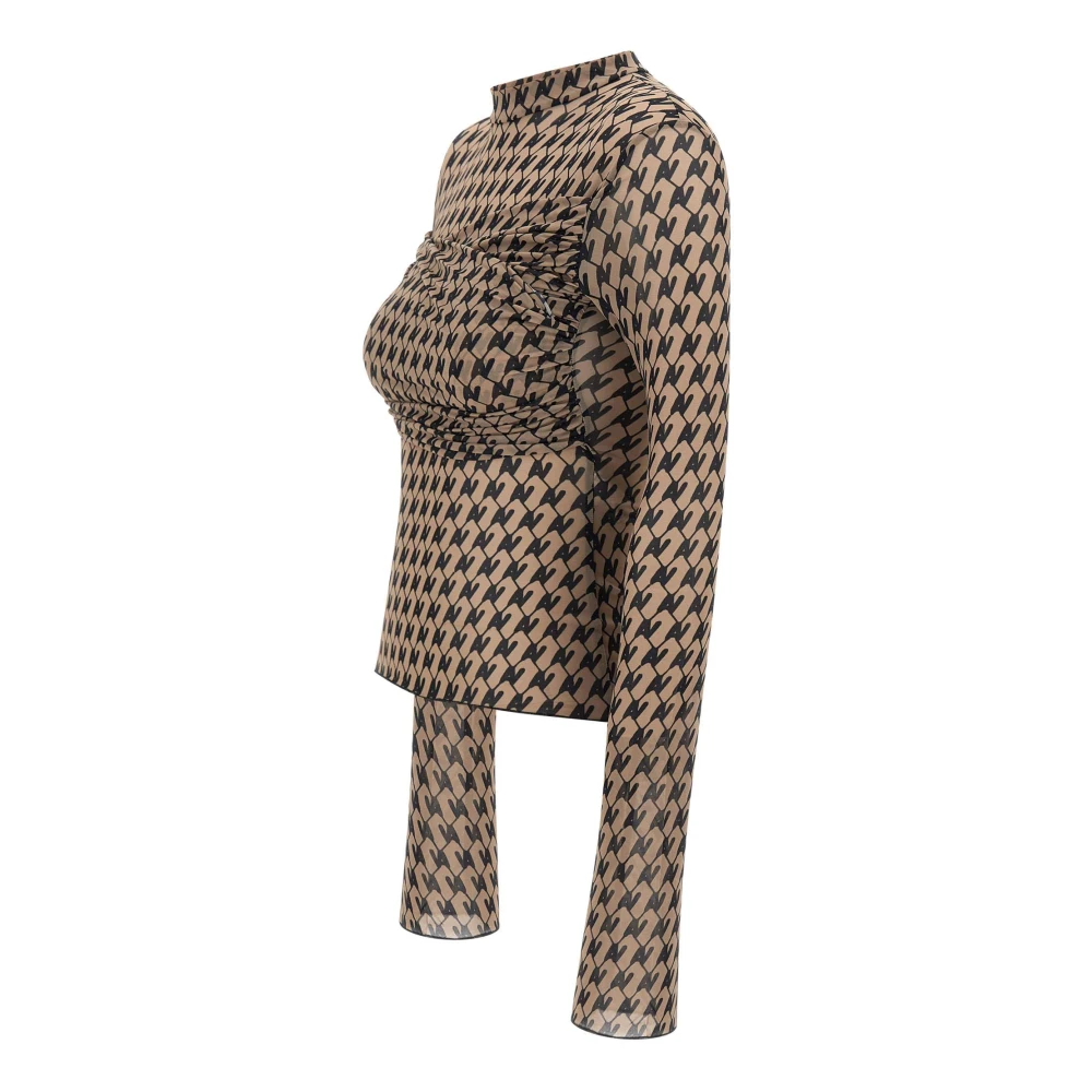 Avavav Monogram Logo Sweater Top Beige Dames
