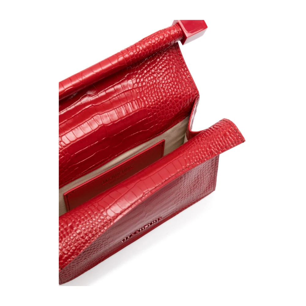 Jacquemus Kardinaalrood Magnetische Sluiting Zak Kaartsleuf Red Dames