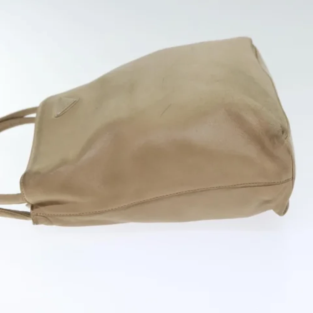 Prada Vintage Pre-owned Leather prada-bags Beige Dames