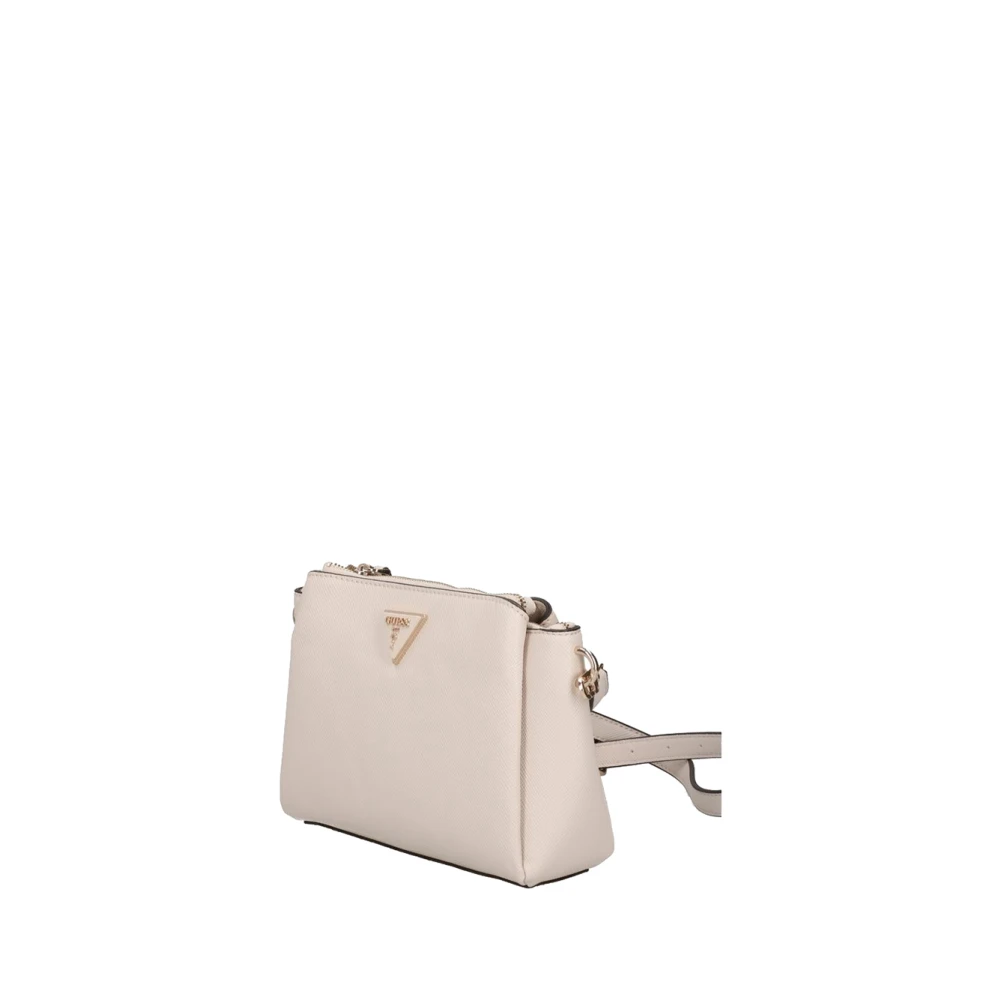 Guess Elegante witte leren handtas met gouden details Beige Dames