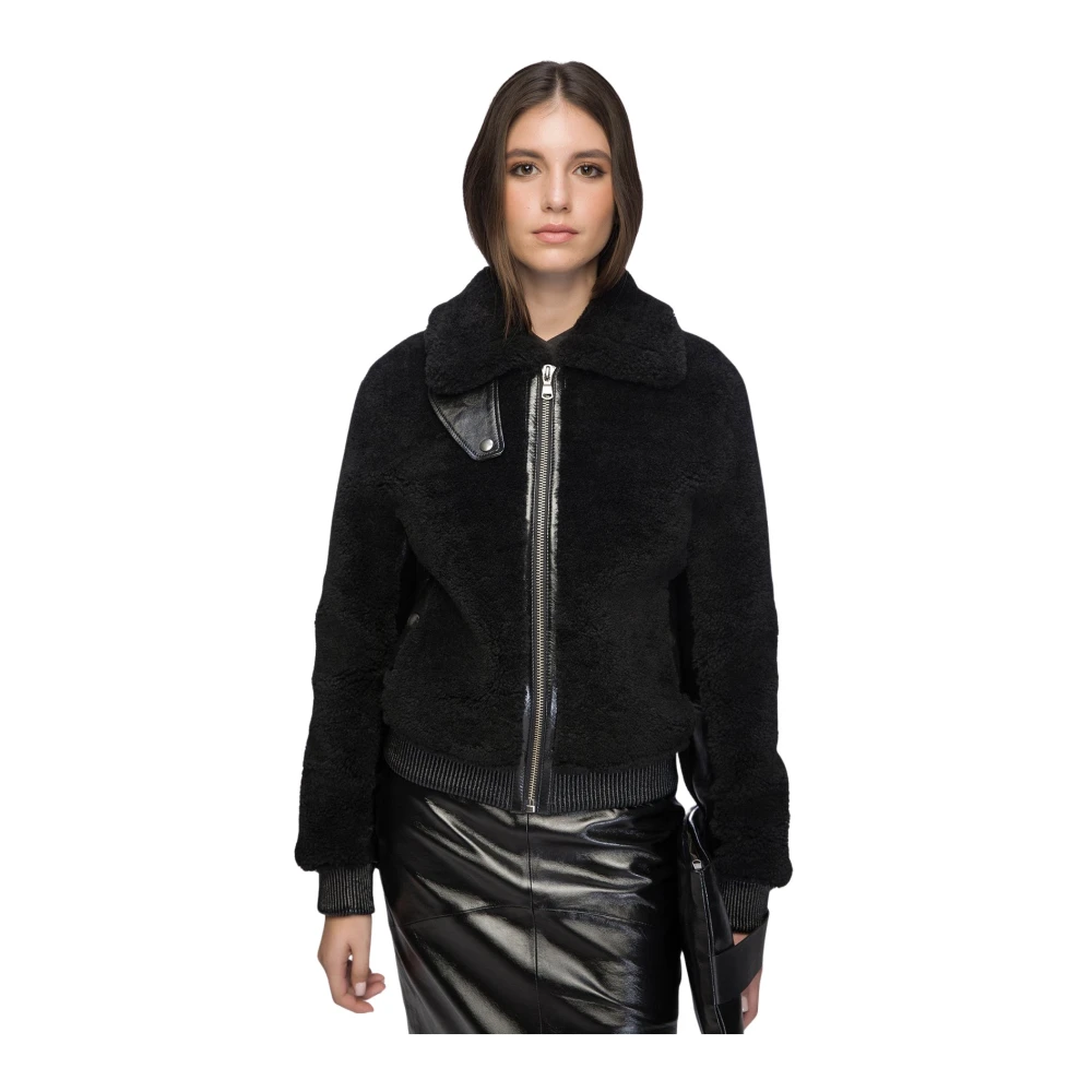 VSP Elise Zwarte Shearling Jas Black Dames