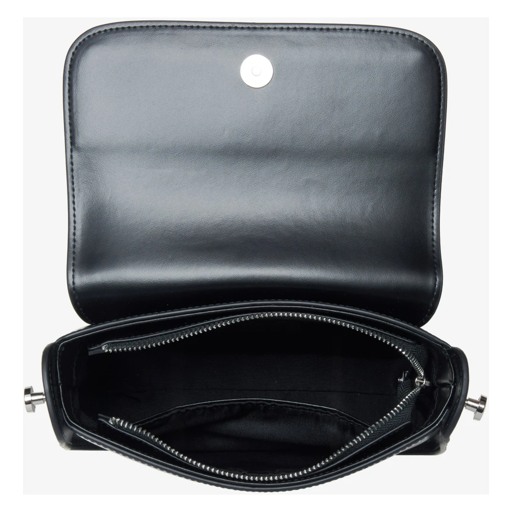 Estro Dames Zwarte Leren Schoudertas Er00115675 Black Dames