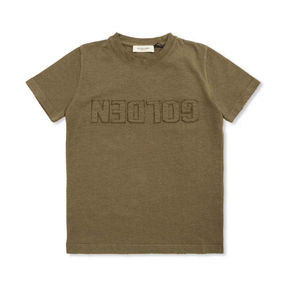 Golden Goose Unisex Green/Golden T-Shirt With Appliqué