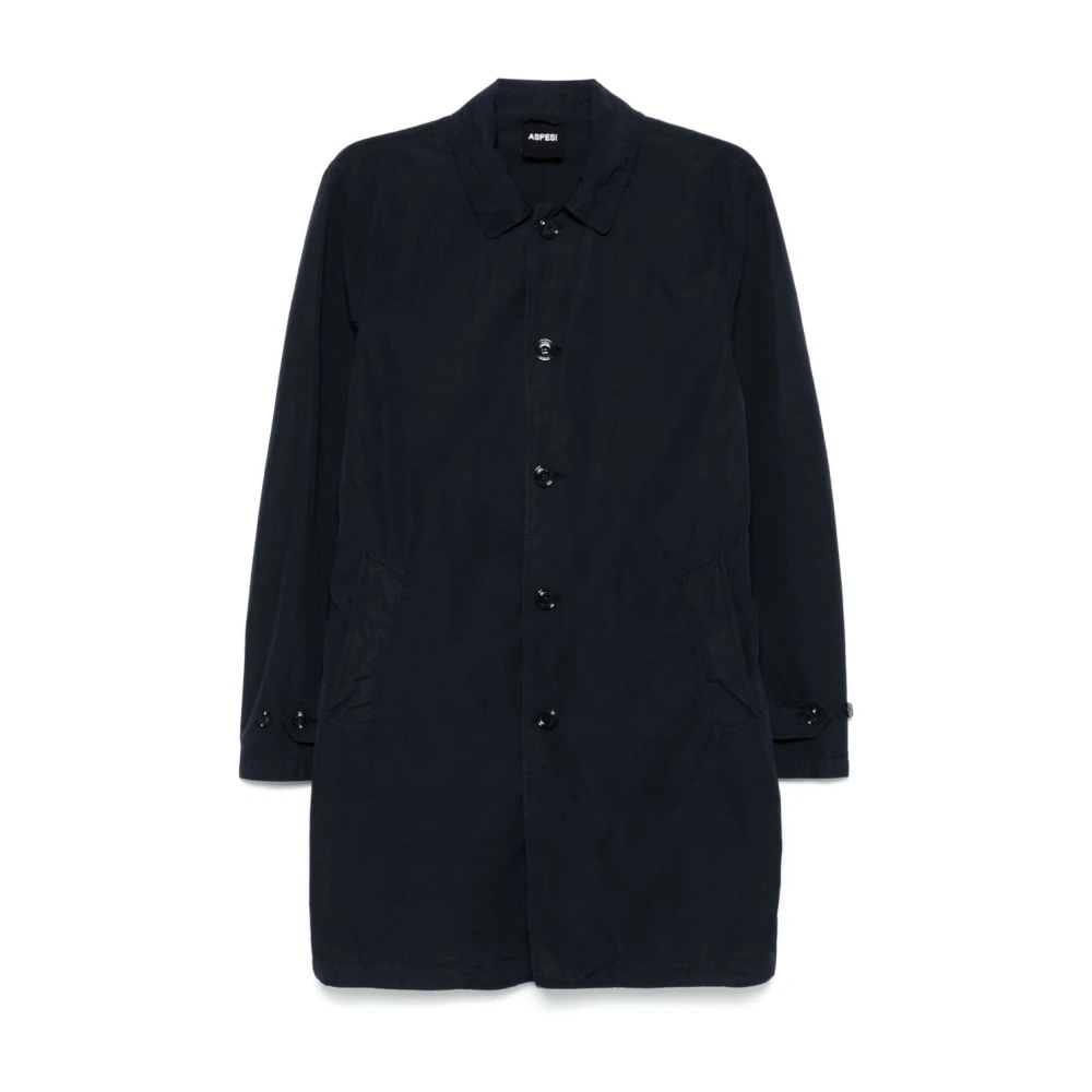 Aspesi Men's Blue Single-Breasted Coats, Xl, Single-Breasted Coat