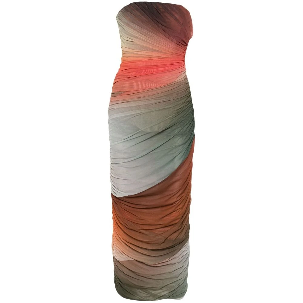 The Attico Gradiënt Mesh Jurk Strapless Mouwloos Multicolor Dames