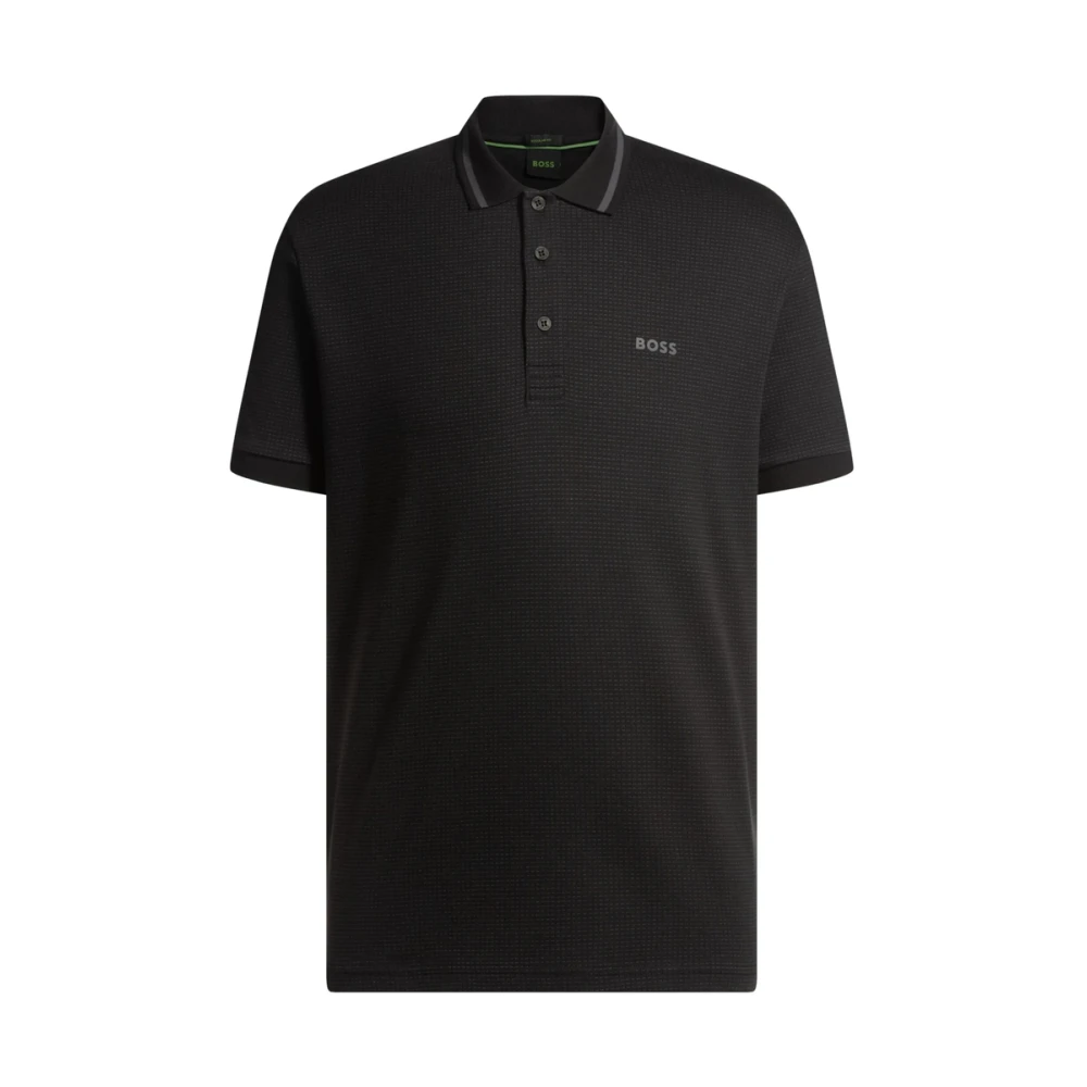 Hugo Boss Zwarte Trui met Knopen en Logo Black Heren