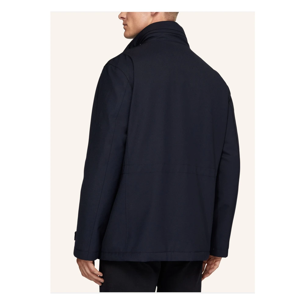 Boggi Milano Field jacket in gewatteerde technische stof Blue Heren