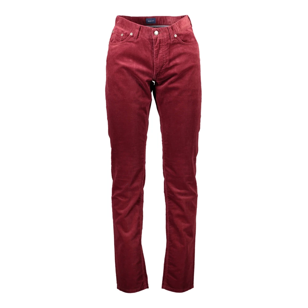Gant Men's Red Slim-Fit Trousers, W31 L34, Clothing