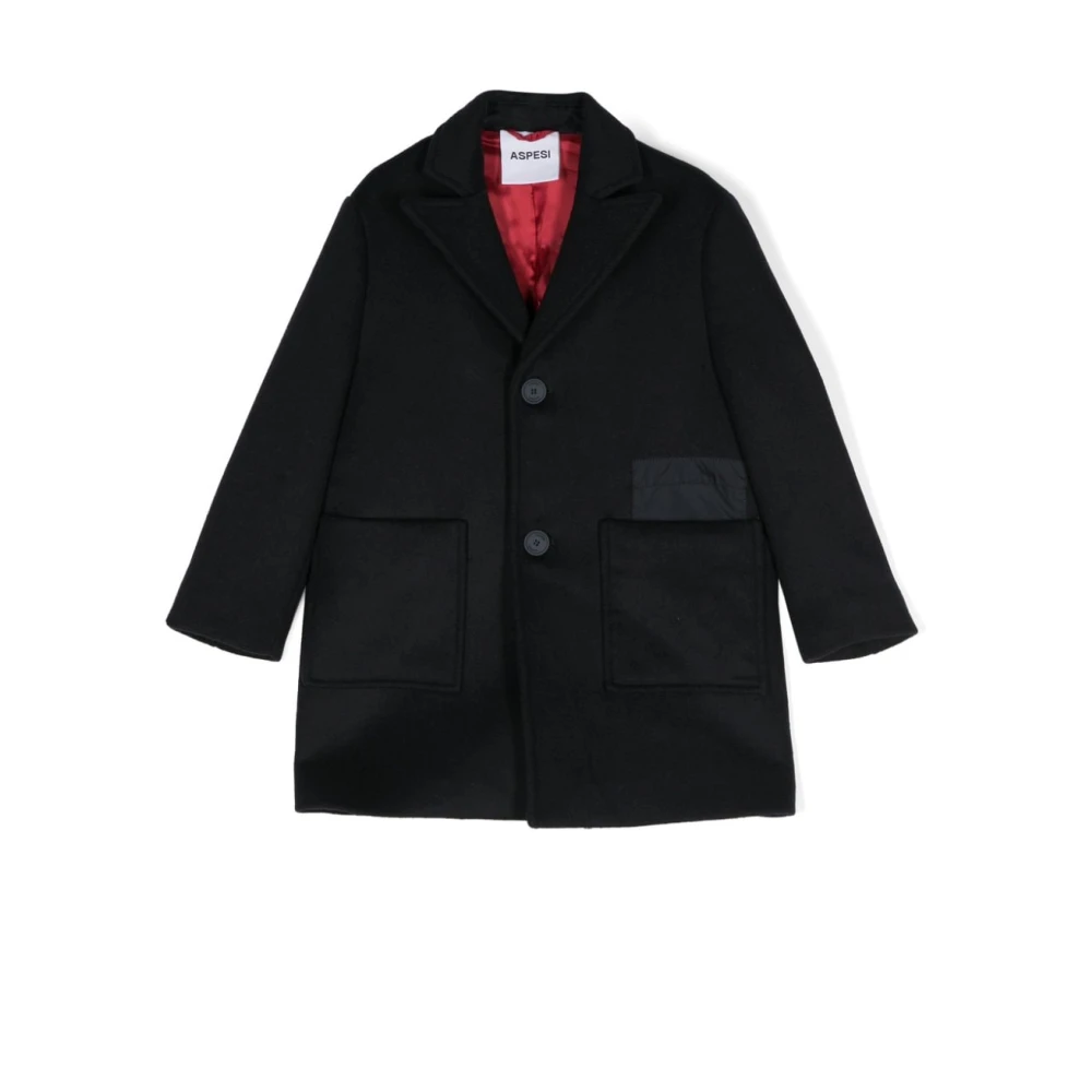 Aspesi Navy Blue Wool Blend Coat Blue, Pojke