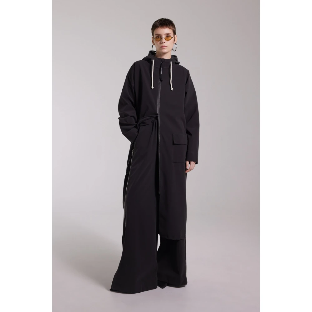 Stutterheim Mat Lang Regenjas met Aqua Guard Rits Black Dames