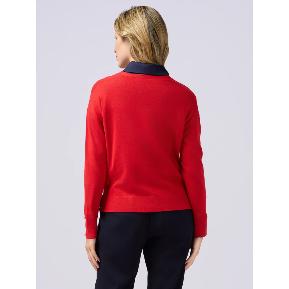 Oltre Vest in viscosemix met sierknopen Red Dames