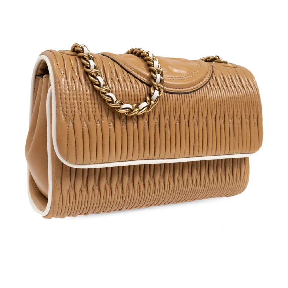 TORY BURCH Schoudertas 'Fleming Soft' Beige Dames
