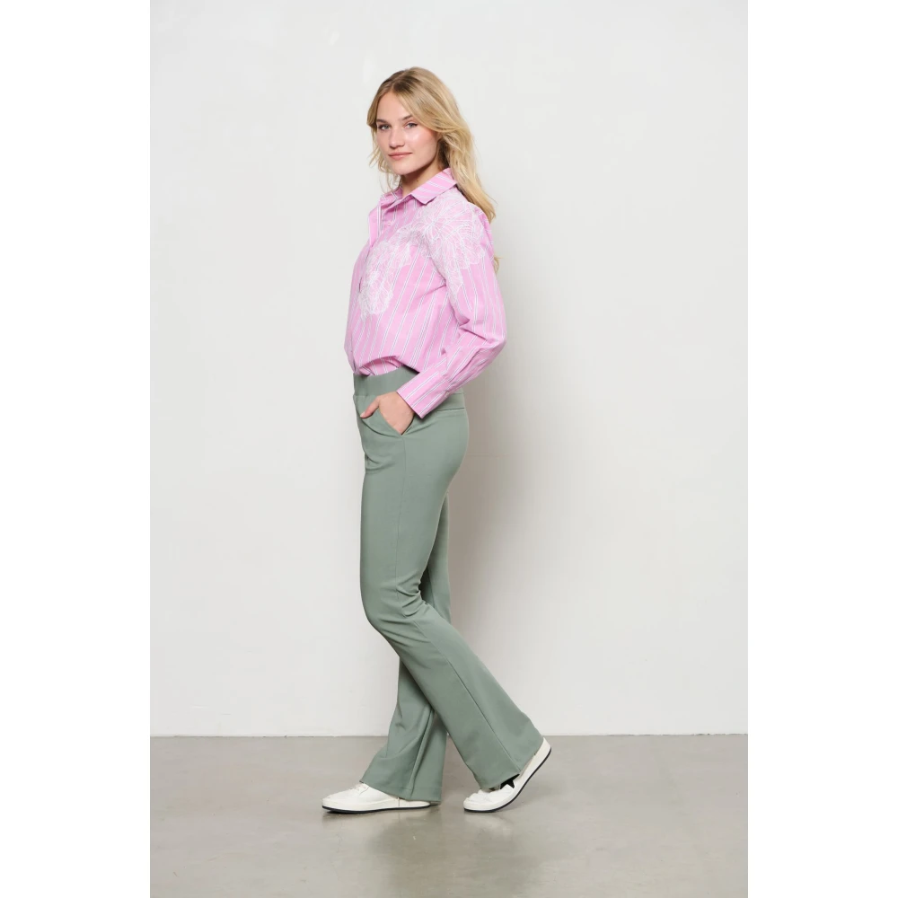 &Co Woman Overhemd met lange mouwen effen kleur Pink Dames