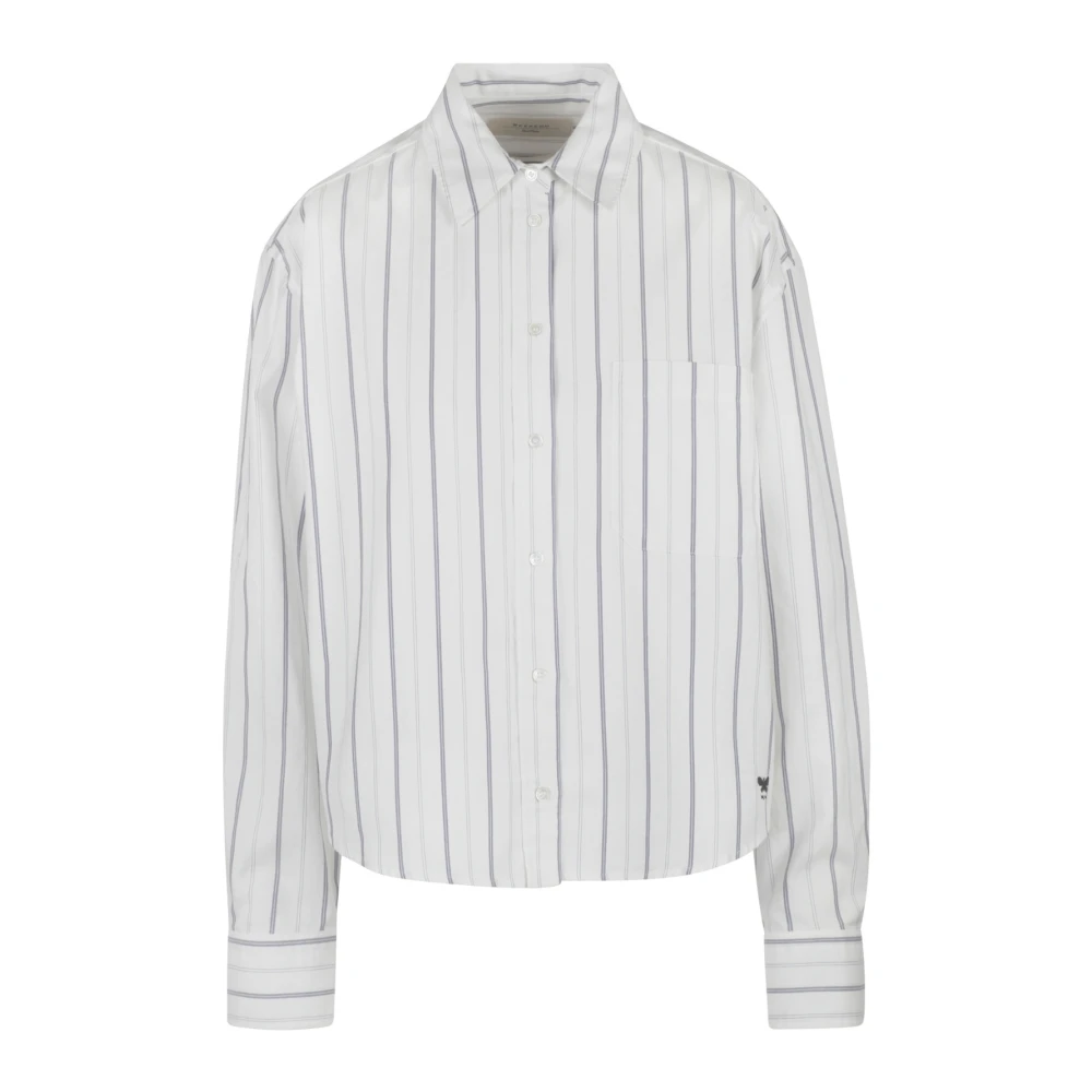 Max Mara Weekend Crop Oxford Katoenen Overhemd White Dames