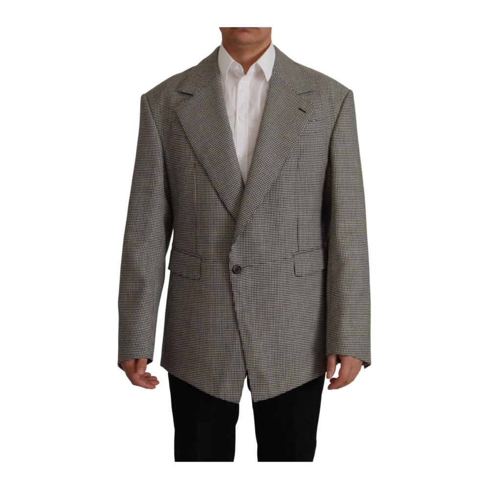 Dolce & Gabbana Homme Gris - Blazer En Laine À Carreaux - Vestes - Taille: M