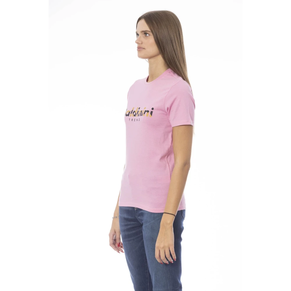 Baldinini Trendy T-shirt met voorprint Pink Dames