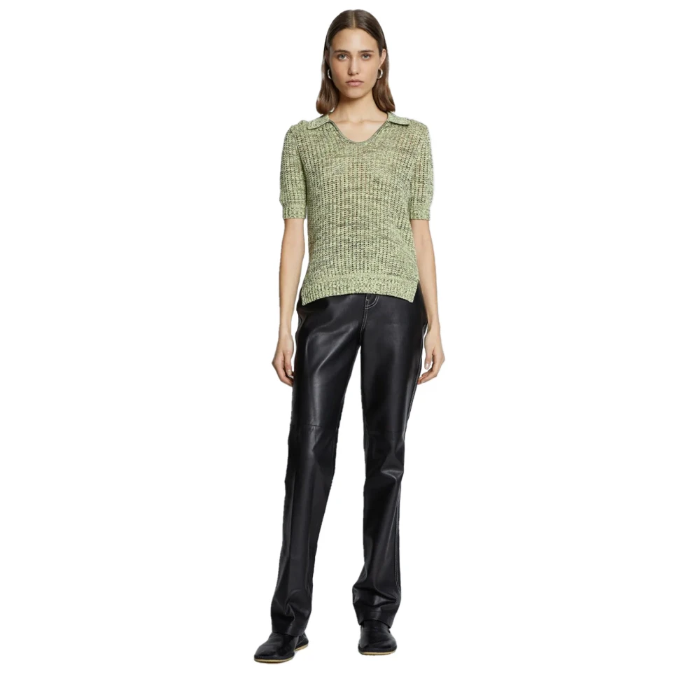 Proenza Schouler Luxe Zijde Katoen Polo Top Green Dames
