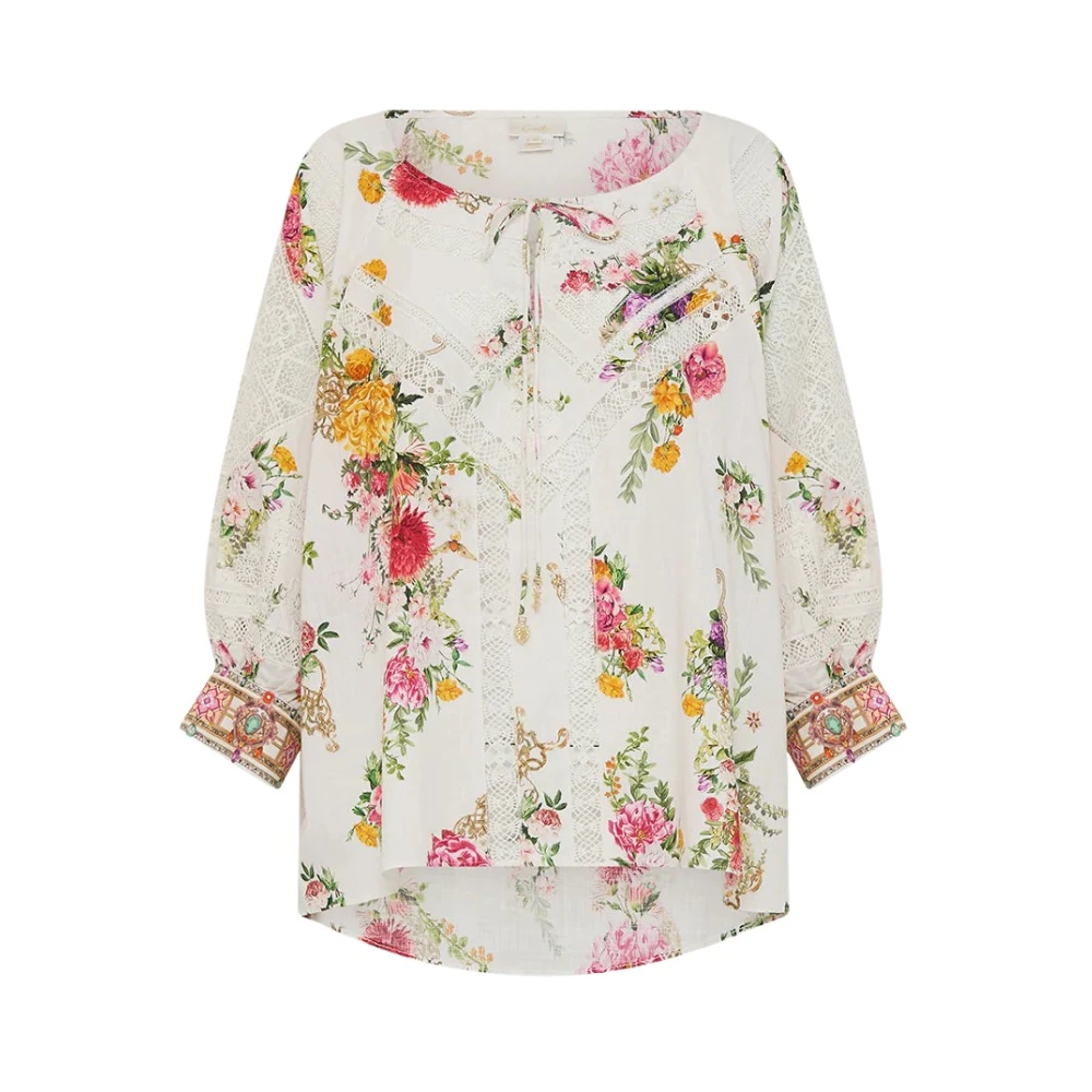Camilla Raglanmouwblouse met manchet Beige Dames
