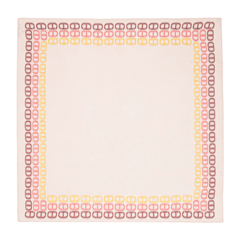 Twinset Jacquard Logo Sjaal Parisienne Stijl Pink Dames
