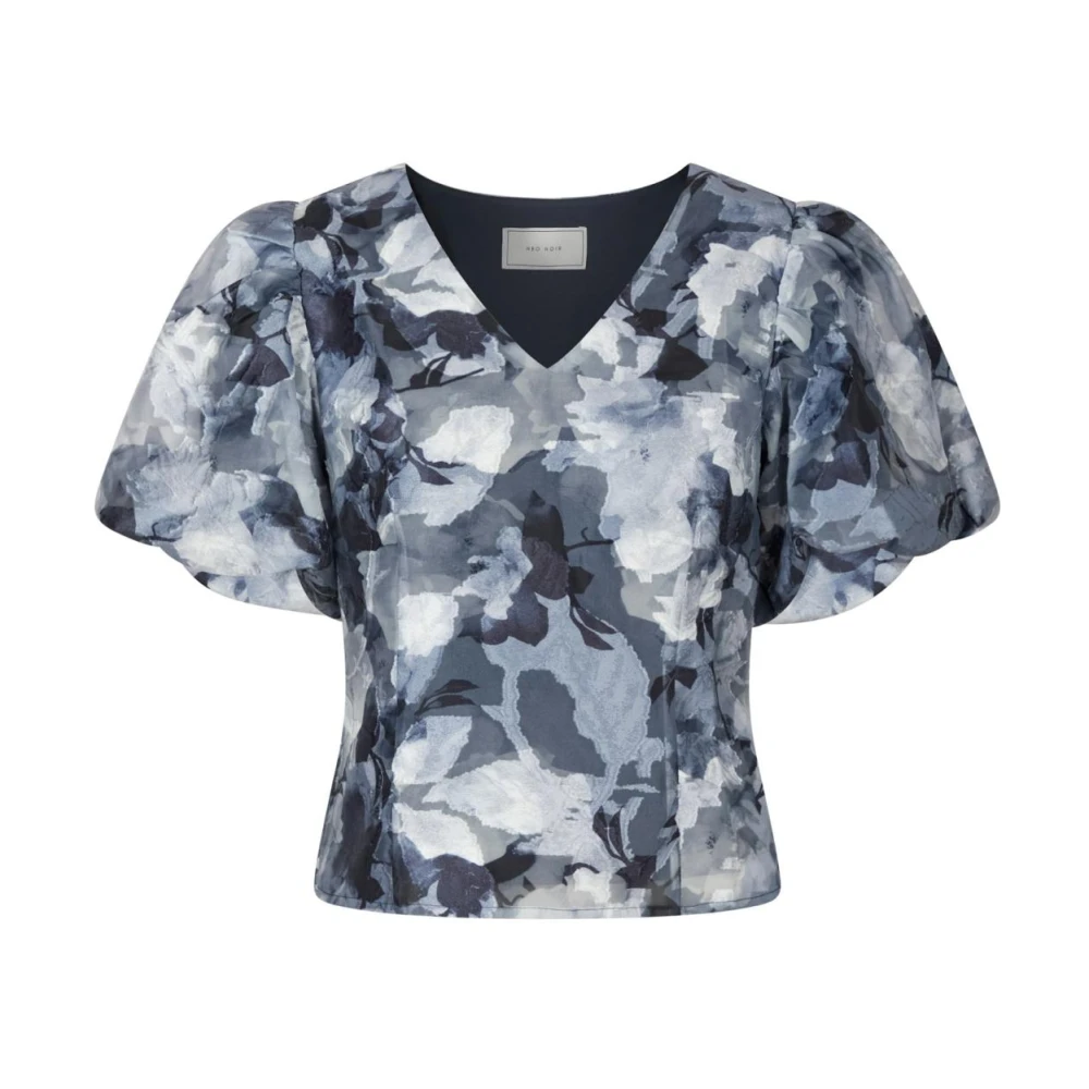 NEO NOIR Bloemen Brokaat Statement Blouse Gray Dames