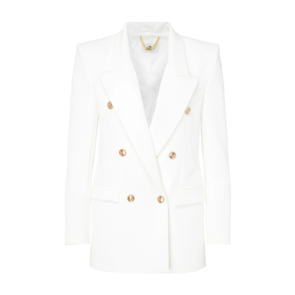 Elisabetta Franchi Ivoor Jas met Stijl Gi14751E2-360 White Dames
