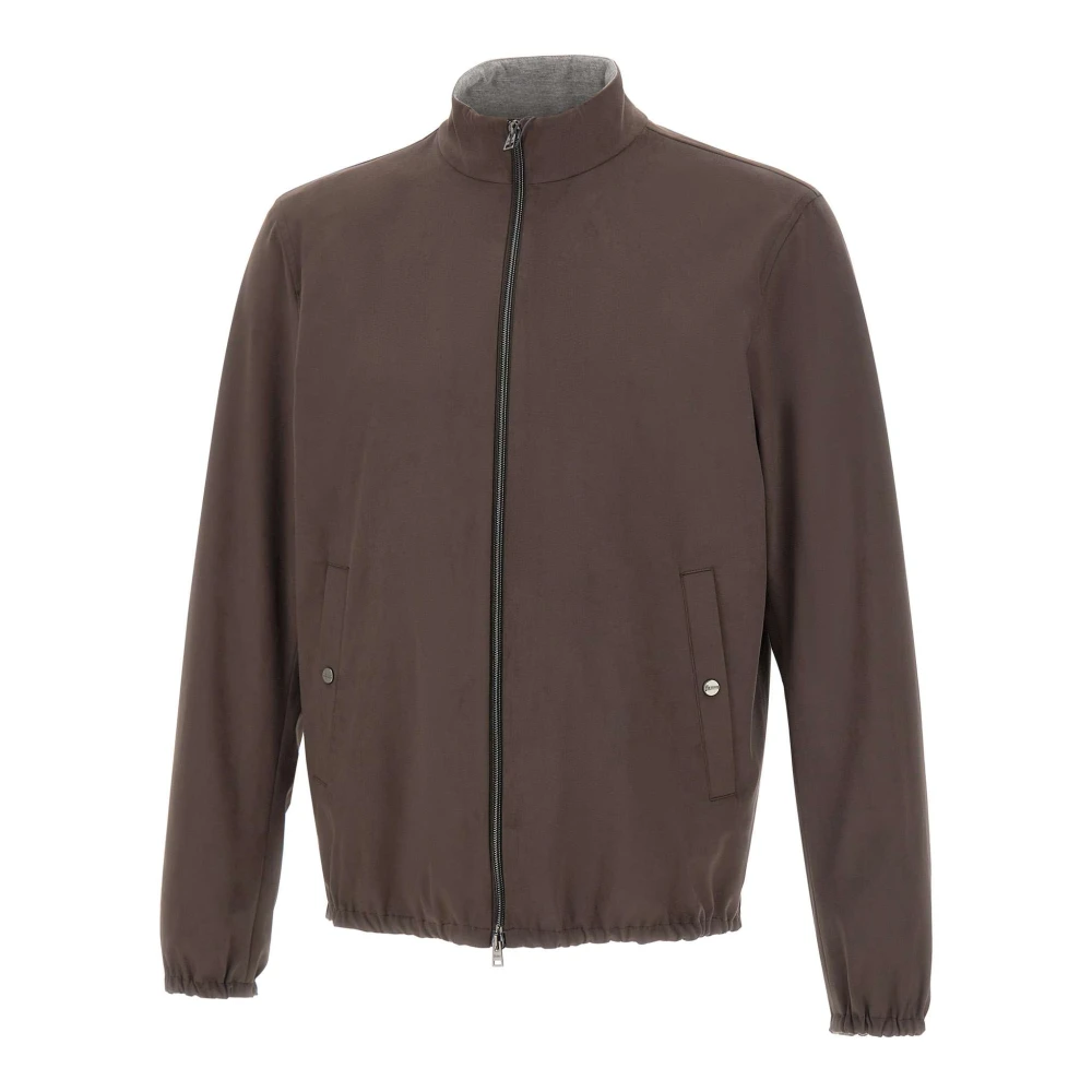 Herno Men's Brown Light Jackets, 2XL, Suede-Effect Jacket