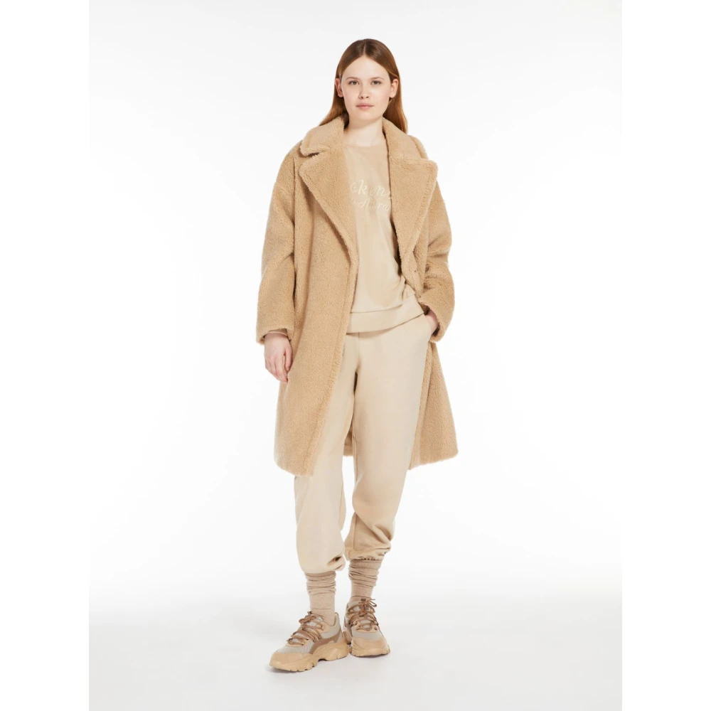 Max Mara Weekend Jersey Drap Broek met Elastische Taille Beige Dames