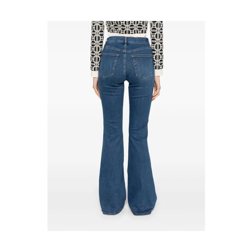 Frame Indigo Denim High-Waisted Flared Jeans Blue Dames