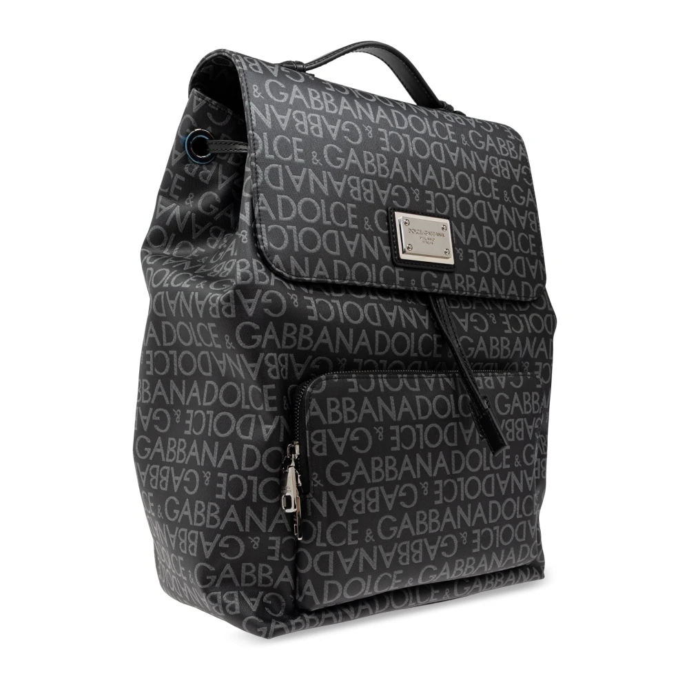 Dolce & Gabbana Rugzak met monogram Black Heren