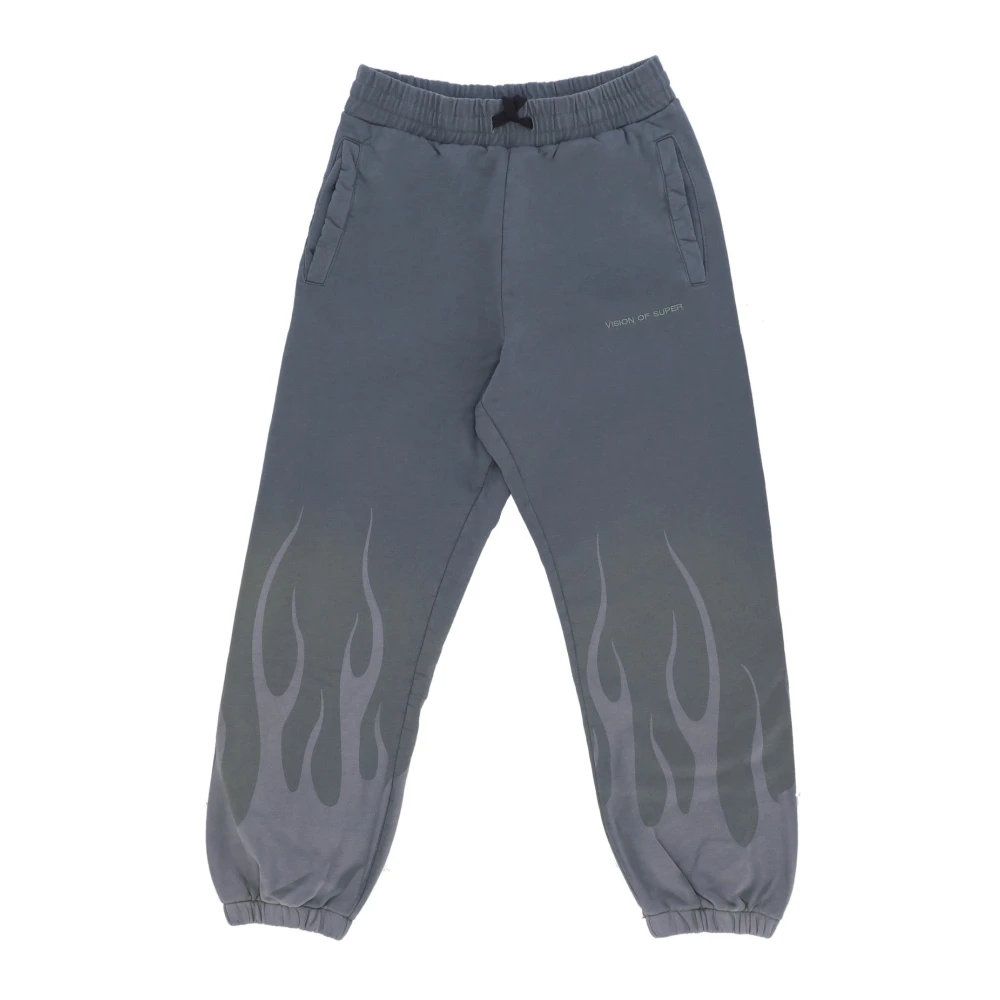 Vision OF Super Vlammenprint Fleece Broek Gray Heren