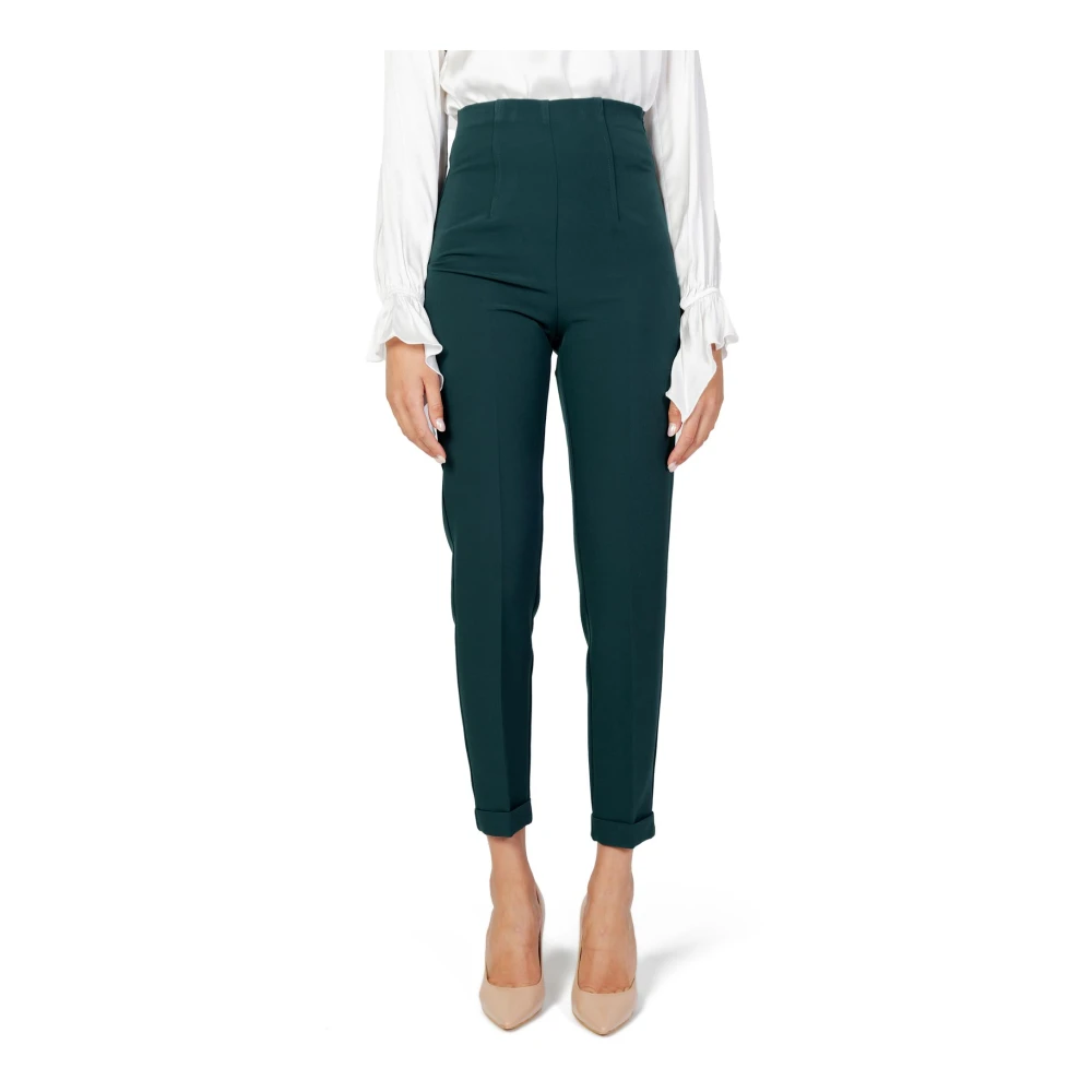 Sandro Ferrone Groene rits sluiting broek herfst winter Green Dames