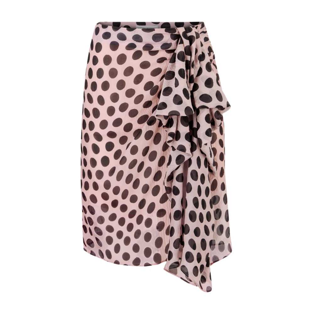 Nina Ricci Seersucker Polka Dot Rok Pink Dames
