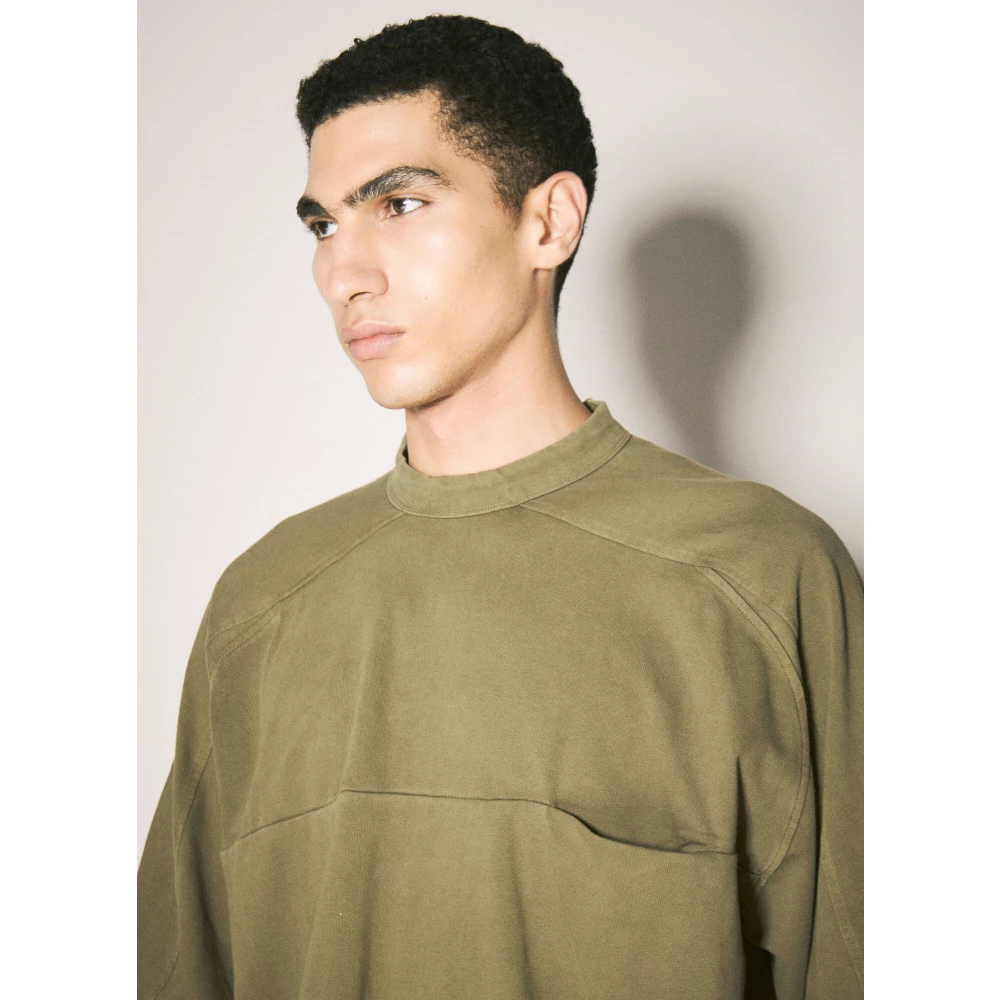 Entire Studios Katoen Fleece Zak T-shirt Green Heren