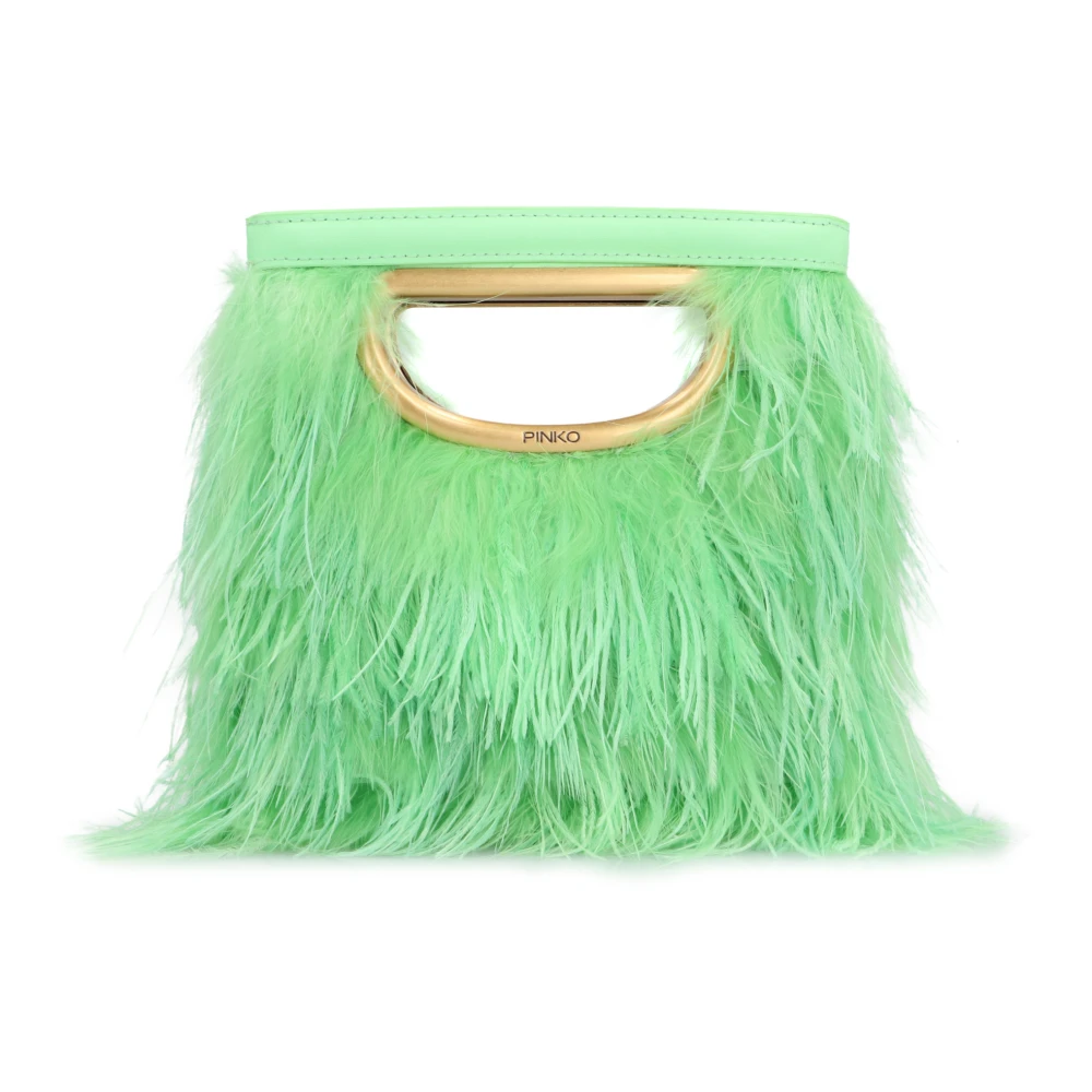 Pinko Veren Leren Mini Pochette Green Dames