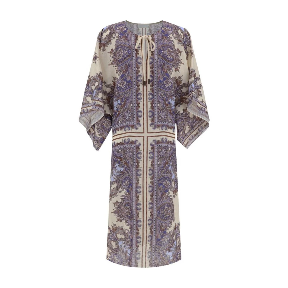 Zimmermann Linnen Kaftan Jurk met Paisley Patroon Multicolor Dames