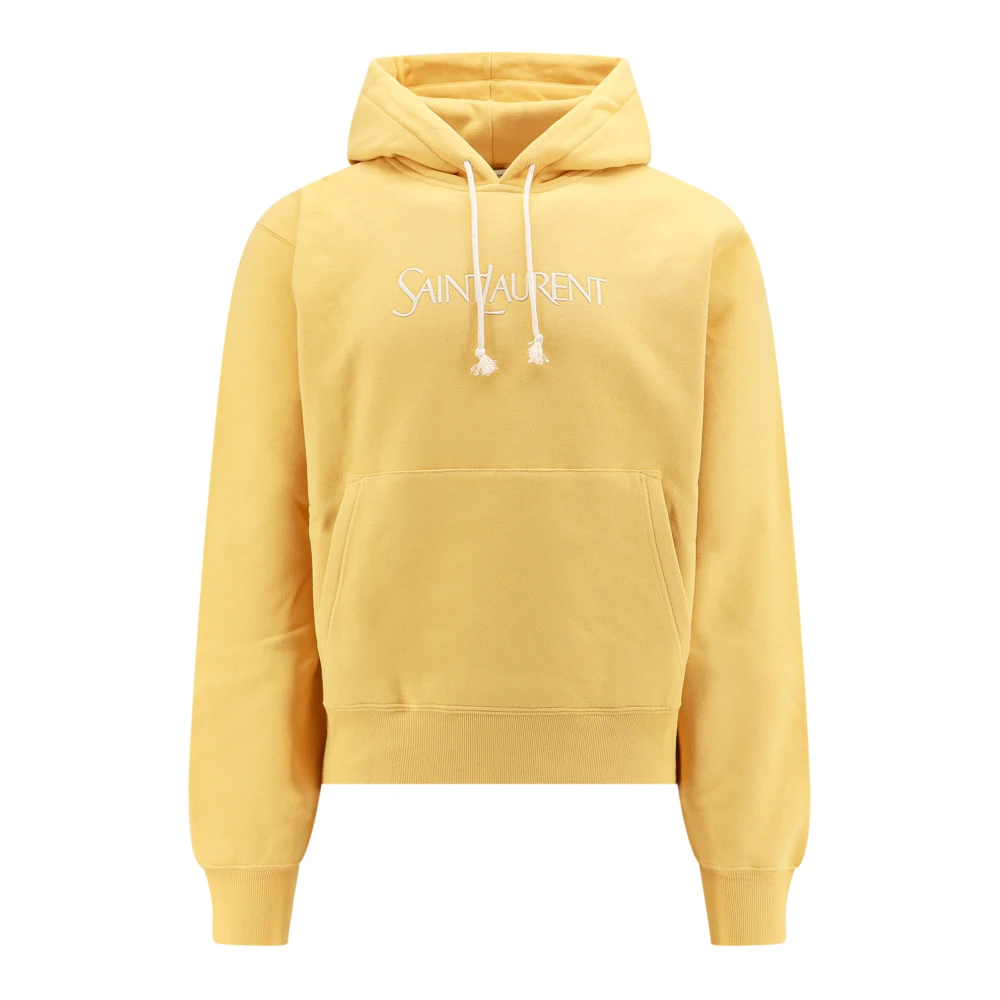Saint Laurent Biologic Cotton Oversize Sweatshirt Yellow Dames