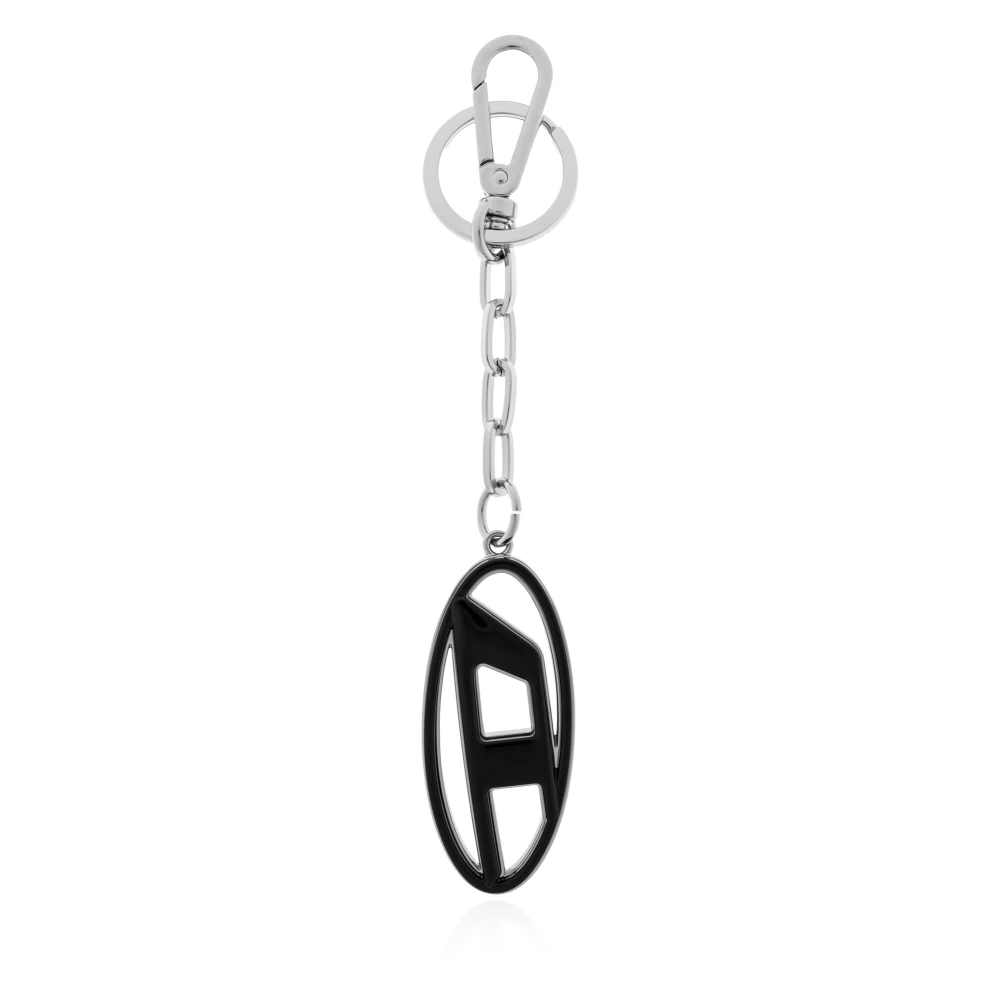 Diesel Nero Uomo - Portachiavi Oval D In Metallo E Resina - Charm E Portachiavi Uni - Immagine 2
