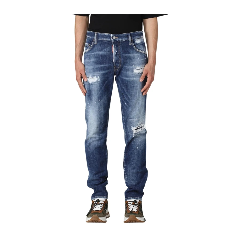 Dsquared2 Men's Blue Stylish Distressed Skater Jeans For