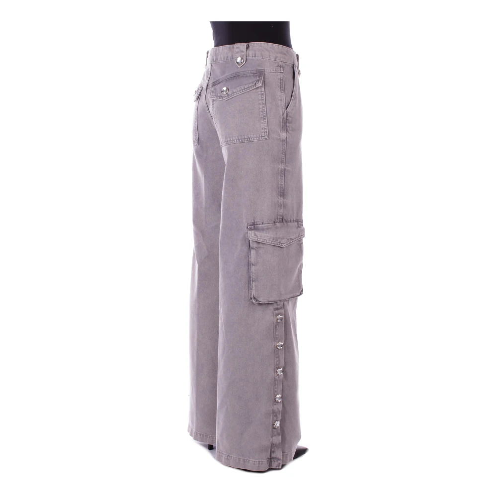Blugirl Stijlvolle ritsbroek met strass-details Gray Dames