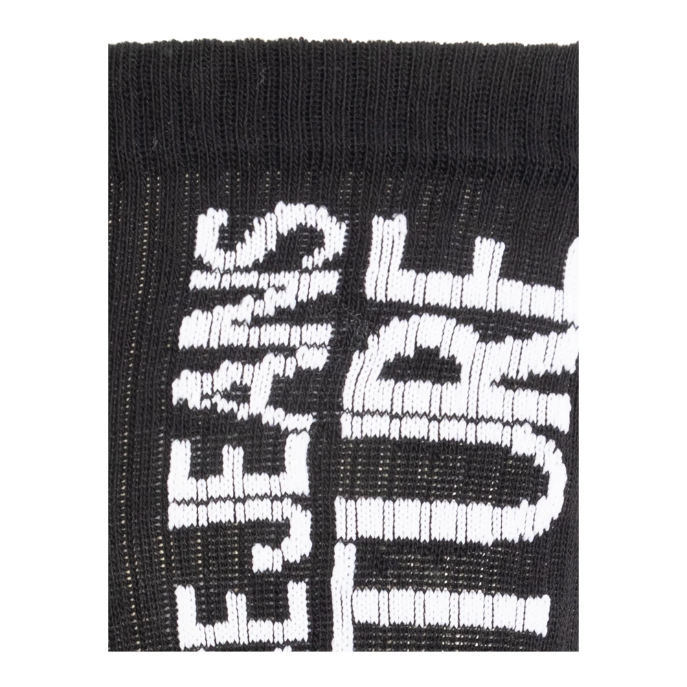 Versace Jeans Couture Katoenen sokken met logo Black Dames