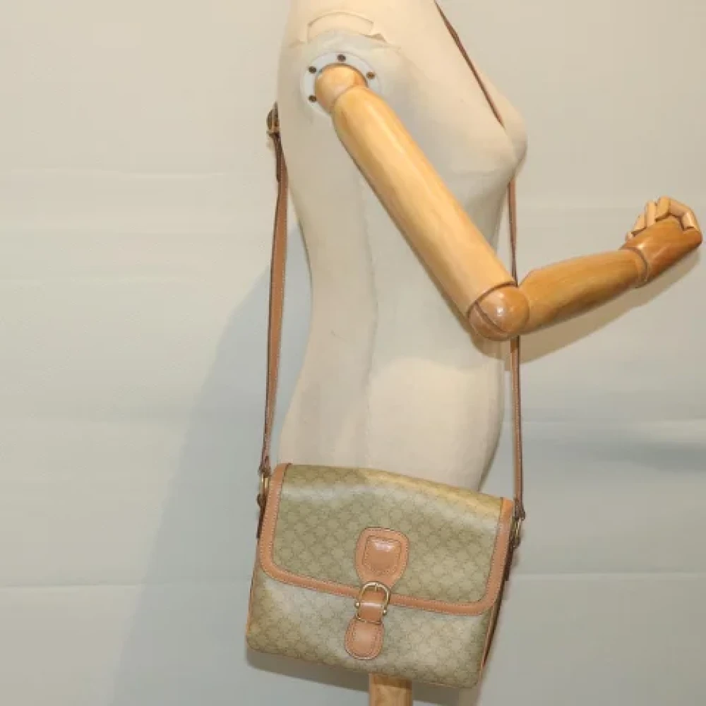 Celine Vintage Pre-owned Canvas shoulder-bags Beige Dames