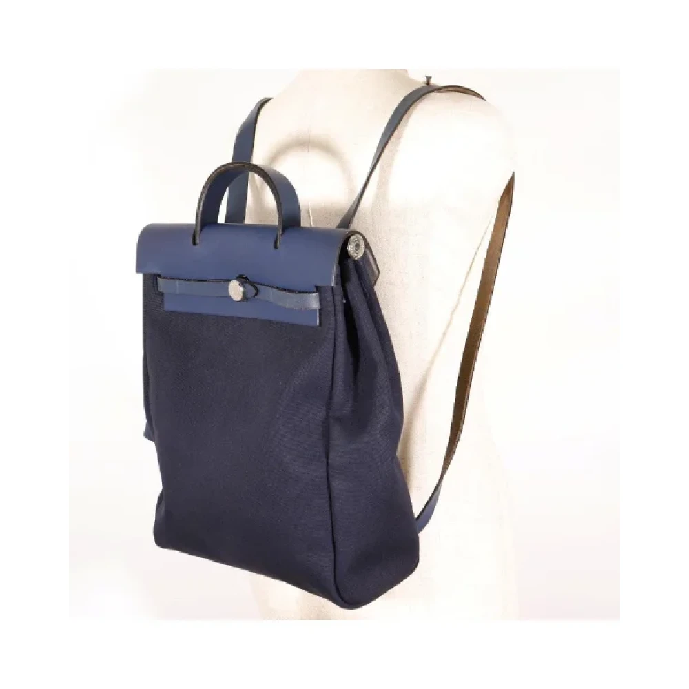 Hermès Vintage Pre-owned Canvas shoulder-bags Blue Dames