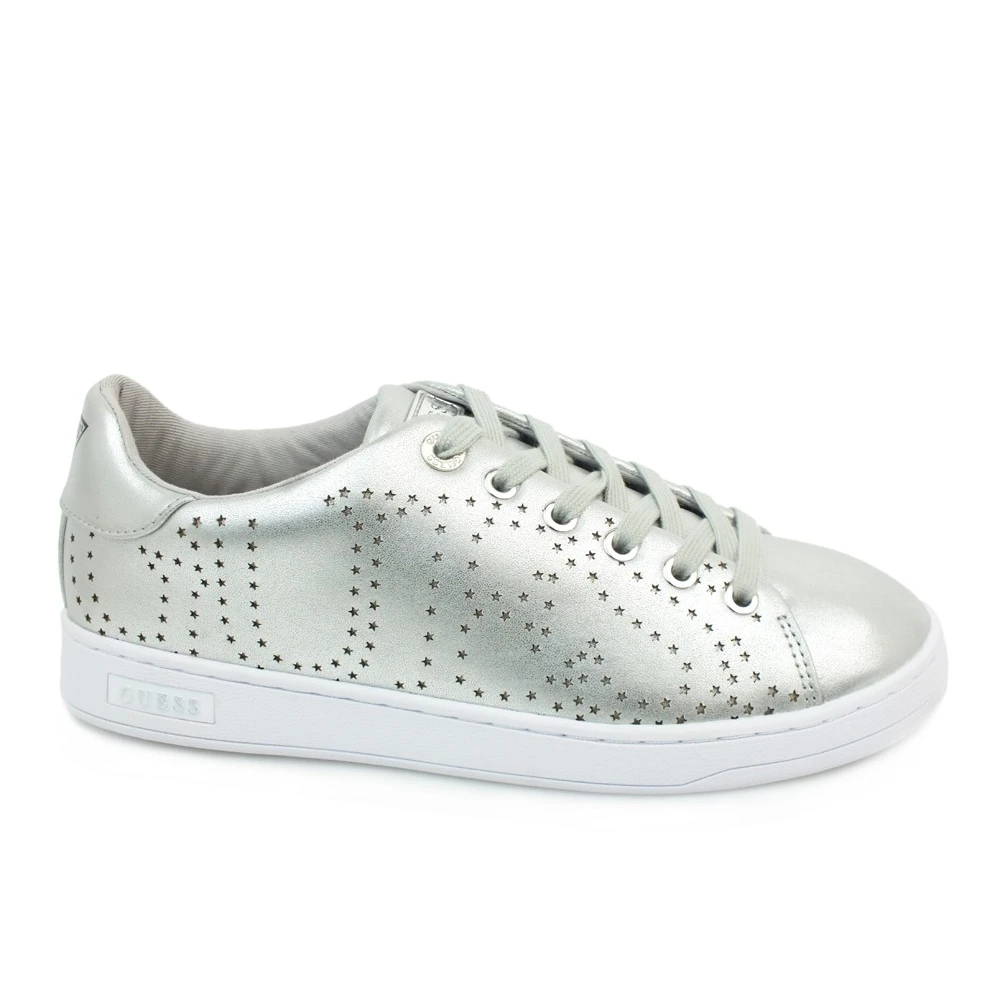 Guess Lurex Lace-Up Sneakers Dames Schoenen Grijs