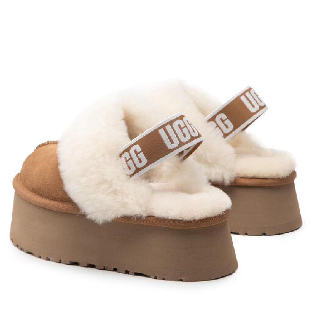 Ugg Sandalen met schapenvacht kraag Brown Dames